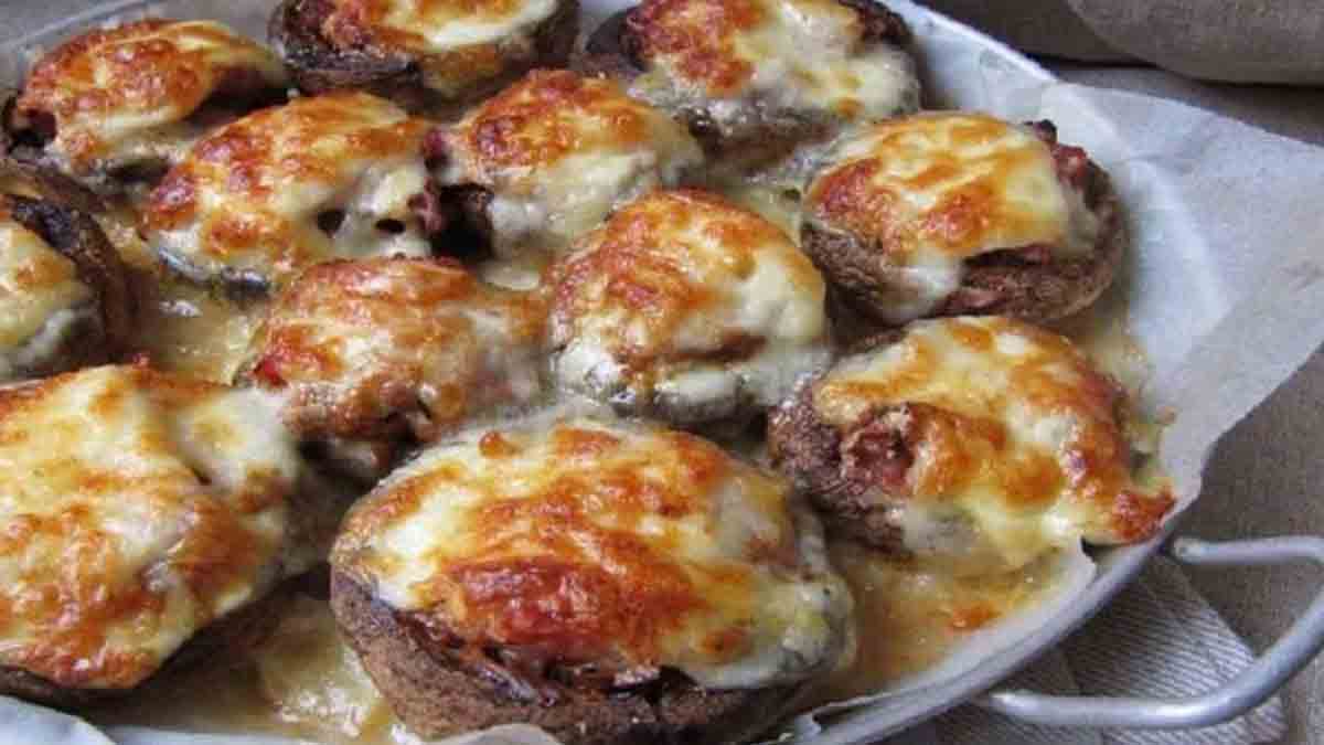 champignons farcis au jambon et fromage