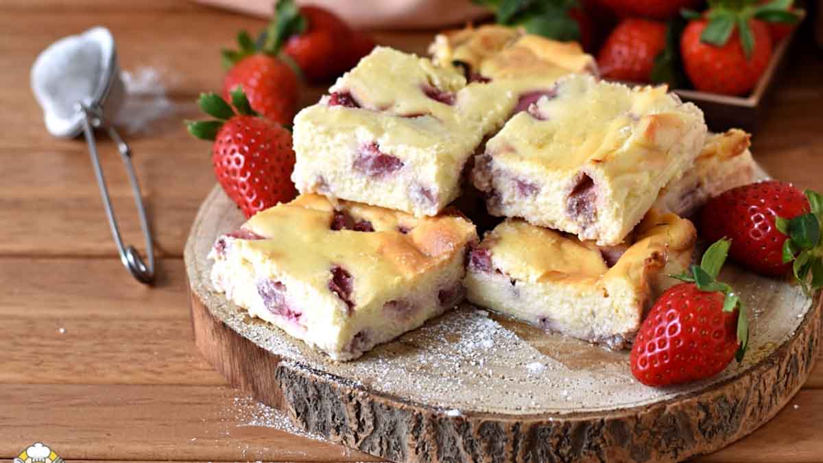 Gâteau à la ricotta et aux fraises