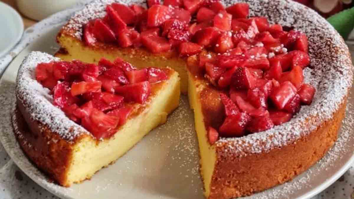 Gâteau au mascarpone crémeux et aux fraises
