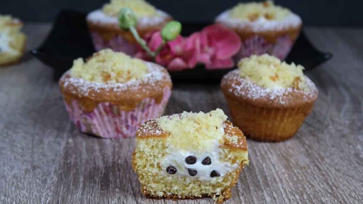 Muffins mimosa à la crème garnie