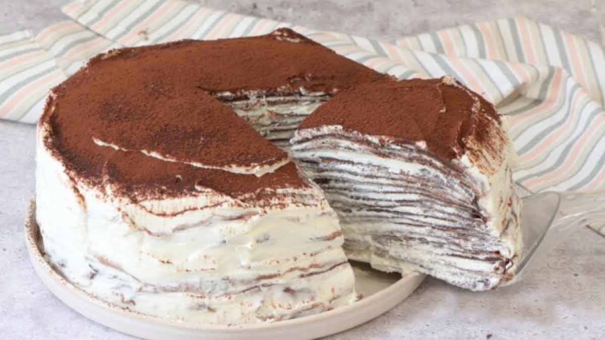 Gâteau aux crêpes Tiramisu, recette facile et infaillible