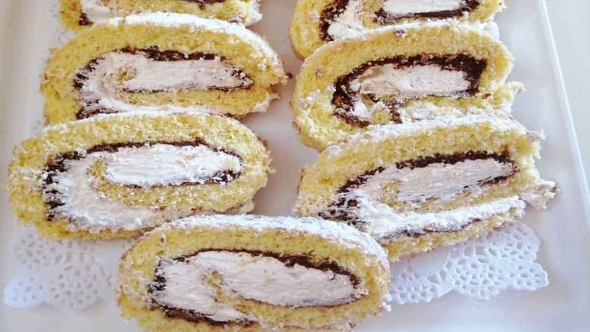 Gâteau roulé à la crème et Nutella