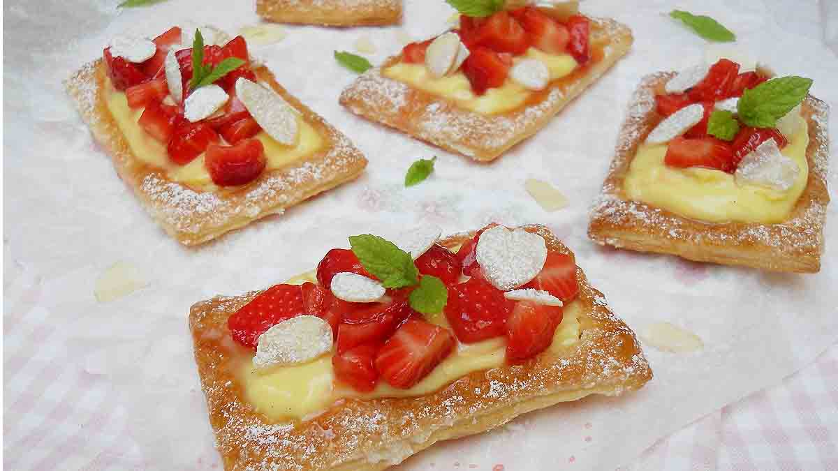 Feuilletés aux fraises et à la crème, une recette incroyablement gourmande